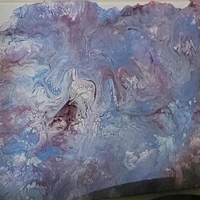 Blue fluid abstract canvas by Douglas Allen Schlenker