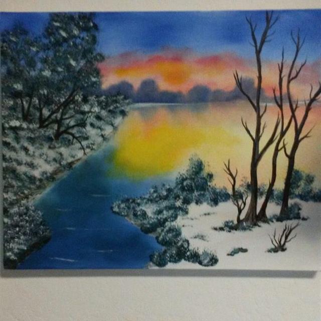 Mountain river oil painting by Schlenk